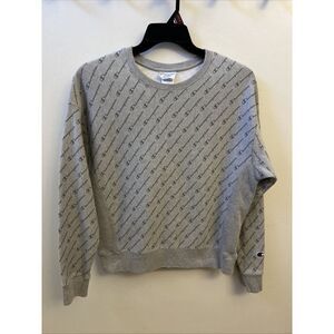 Champion Reverse Weave Women's Large Pullover Sweatshirt Logo Print  SS30
